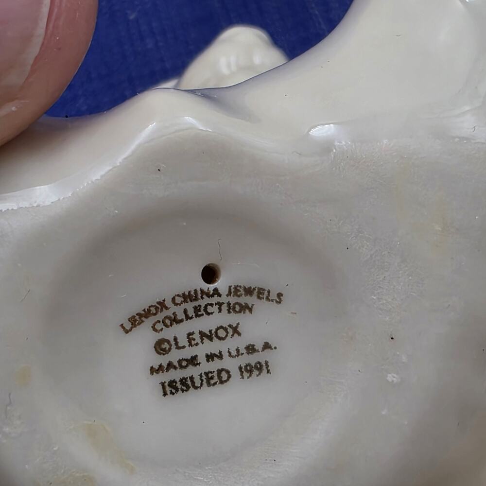 Vintage 1991 Lenox China Jewels Collection Sitting Bear 4” Tall Gold Paws - Picture 12 of 14